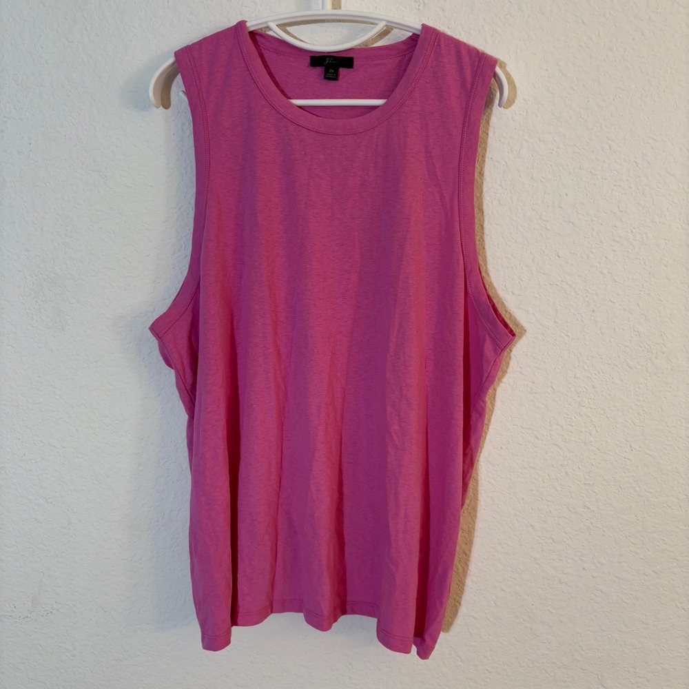 J. Crew Muscle Tank Top Size 2X Pink Back Knot Sleeveless Tee